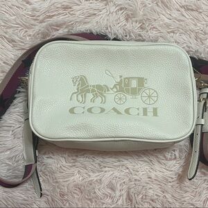 Coach Cream Crossbody Bag with Logo